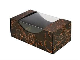 Sichtboxen Nr. 2 braun, Cacao 120x70/50mm, flach geliefert