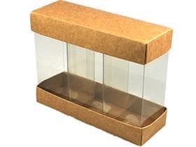 Sichtboxenset, Kraft 3x 50x50/115mm, flach geliefert