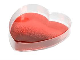 Herz gross mit rotem Karton, PVC 160x180/30mm, aufgerichtet geliefert